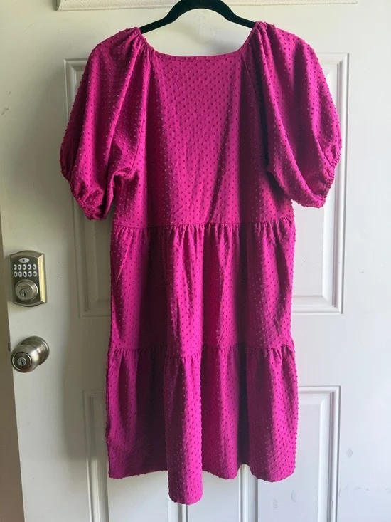 J. Crew Magenta Tiered Dress. Small. - Picture 6 of 8